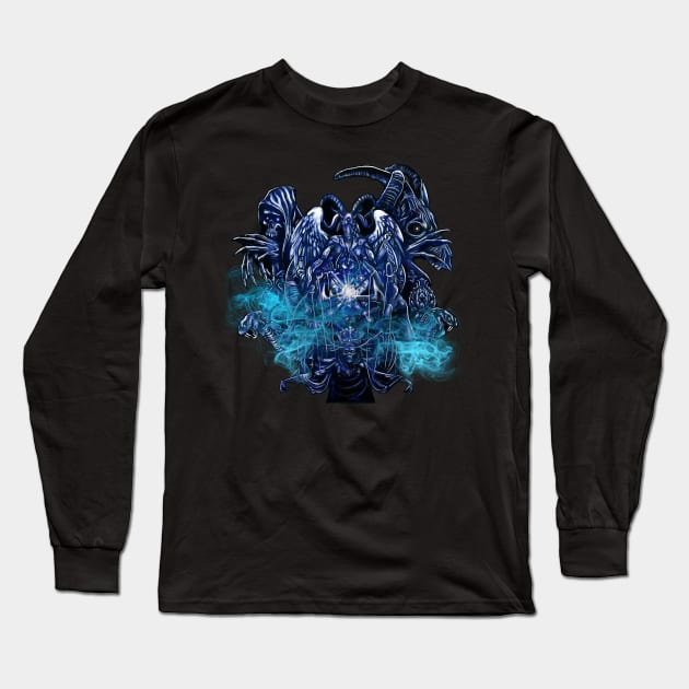 Baphomet Satanist Goat Skeleton King Demon Gothic Long Sleeve T-Shirt by theperfectpresents